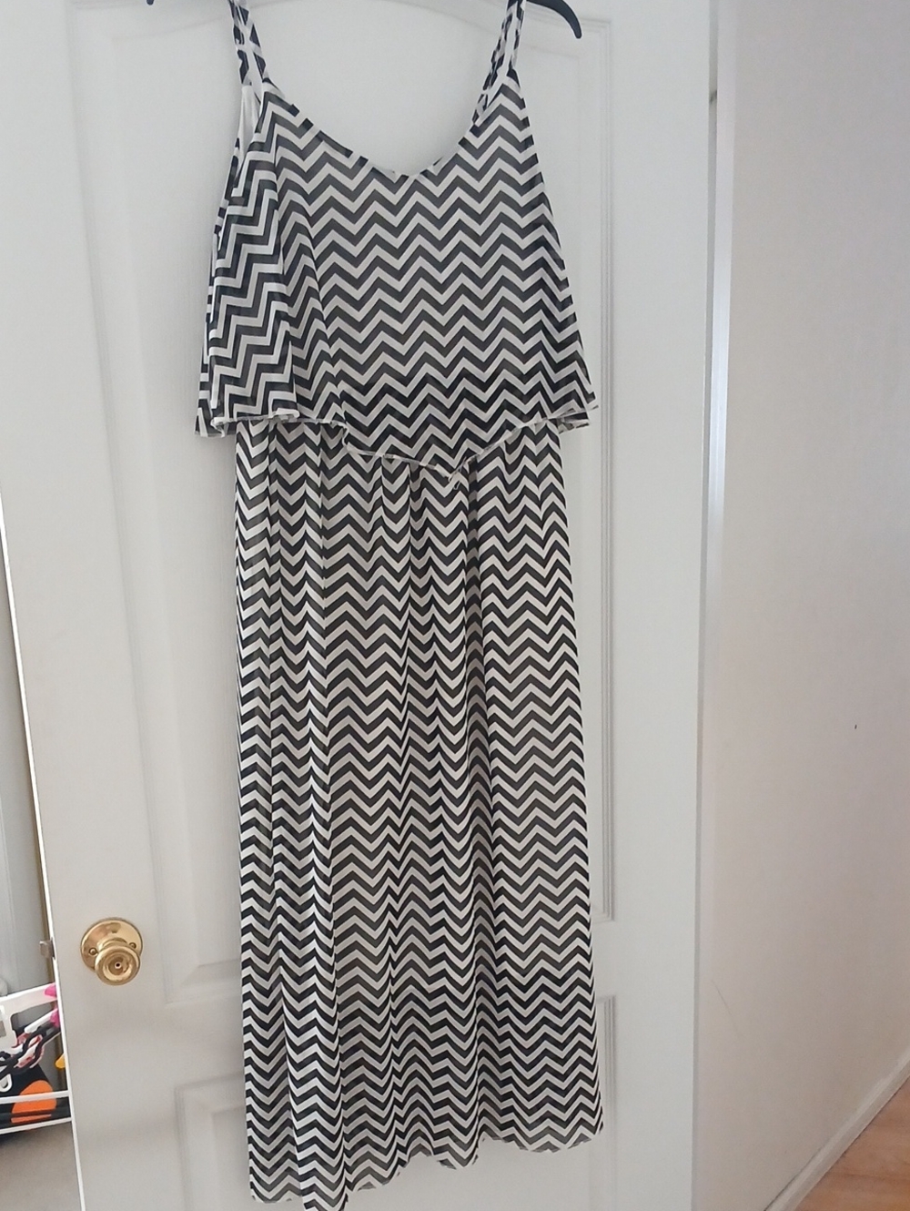 Magic Black and White Chevron Maxi Dress